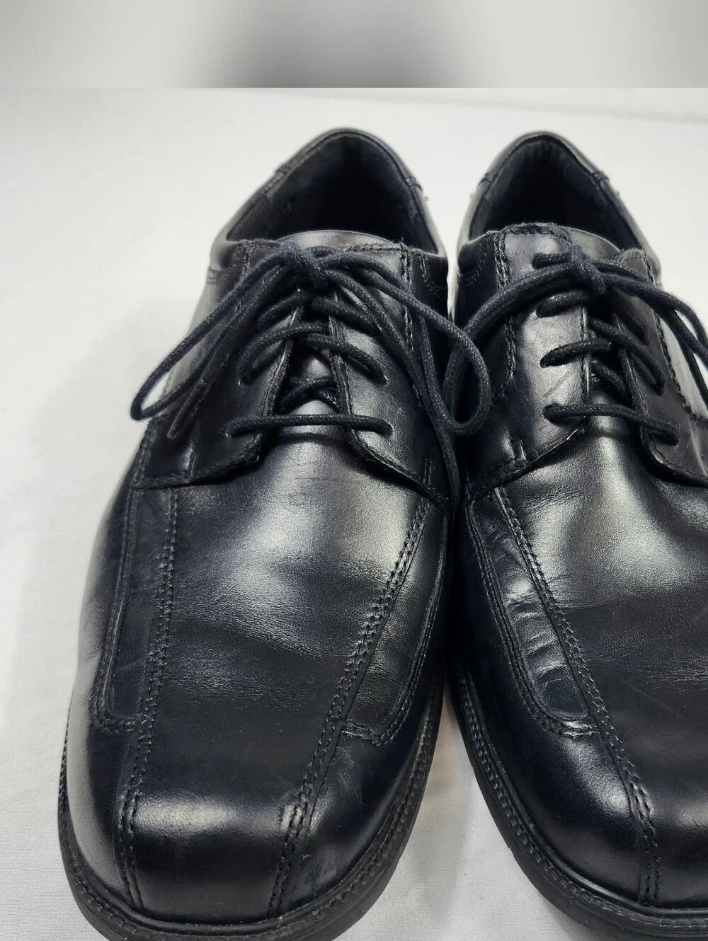Clarks Mens 11 M Black Leather Lace-Up Derby Liteweight Shoes